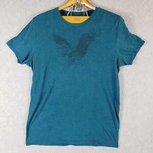 American Eagle‎ Outfitters Mens L Blue Graphic T-Shirt Eagle Logo Classic Fit